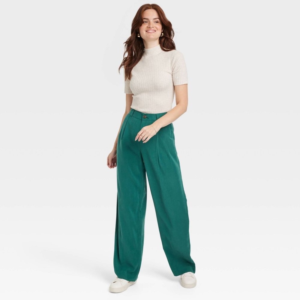 Women's High-Rise Relaxed Fit Baggy Wide Leg Trousers - A New Dat - Picture 3 of 4